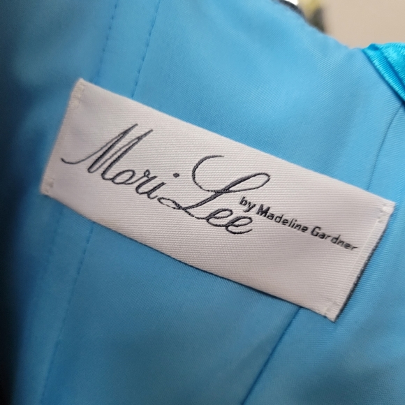 MORI LEE TURQUOISE BALLGOWN DRESS - Picture 10 of 11